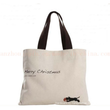 Custom Natural Canvas Cotton Handle Tote Promotional Shopping Bag